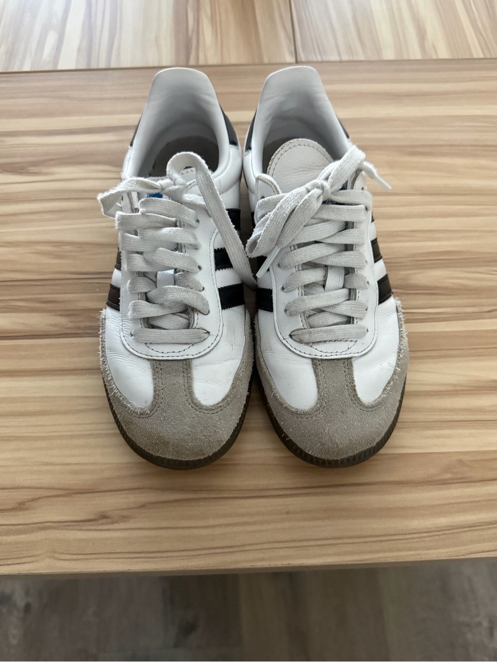 adidas White Sneakers with Black Stripes